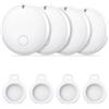 Ajblg Android Smart Tag, Tracker con Google's Find Hub (Solo Android), IP68 Impermeabile, Bluetooth Localizzatore con Custodia Protettiva, Trova Oggetti per Chiavi/Bagagli/Portafogli, 4 Bianco