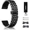 CeiBand 20mm Cinturino per Huawei Watch GT 3 Pro 43 mm/GT 3 42 mm/GT 2 42 mm, Uomini Donne Metallo Acciaio Inossidabile Cinturini di Ricambio Braccialetto per Huawei Watch 2/2 Pro/2 Sport - Nero