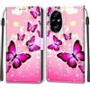 KENHONER Cover Compatibile con Honor 200 Pro, Premium Pelle PU Portafoglio Flip Libro Custodia per Honor 200 Pro [Protezione Completa] - Farfalla