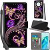 PHINIENLAND Cover per Honor X9A 5G / Honor Magic5 Lite Case PU Pelle Custodia [Kickstand] [Chiusura magnetica] [Slot per Schede], Portafoglio Flip Custodia per Honor X40 5G,Farfalla dorata