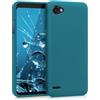 kwmobile Custodia Compatibile con LG Q6 / Q6+ Cover - Back Case per Smartphone in Silicone TPU - Protezione Gommata - petrolio matt