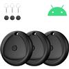 Raykit Tags-3 Pack per Android, Smart Bluetooth Tarcker funziona con Goole Find Hub App (non per iOS o HUAWEI), cordino protettivo, trova chiavi e localizzatore di oggetti per bagagli, zaini