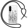 Gcxvaoi Cover con Cordino per Samsung Galaxy A56 5G, Aesthetic Fiori Disegni Custodia con Collana Tracolla Laccio Corda, Trasparente Sottile TPU Silicone + PC Antiurto Case per Samsung A56, Nero