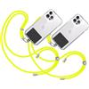 TBOC 2X Cordino Catenella Laccio Strap Porta Cover [Fluoro Giallo] Toppa di Plastica [Nero] Telefono Cellulare da Collo - Tracolla Catenina Cordini da Cellulari Accessori Universale Laccetti