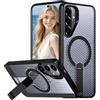 Fofvccv Custodia Magnetica per Samsung Galaxy A56, Cover Hard PC Antiurto con Design Nido d'Ape Raffreddante e Supporto Invisibile Case Traspirante Compatibile con Samsung A56 - FX Black