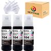Nextpage Inchiostro E104 compatibile EP-104 per Epson EcoTank ET-2820 ET-2810 ET-2870 ET-2710 ET-2711 ET-2712 ET-2714 ET-2715 ET-2720 ET 2726 ET-4700 3 nero