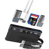 HOYULLI Adattatore USB C Lightning a USB OTG 3.0 (6 in 2) Lettore di schede SD Micro SD Reader per iPhone 16 15 14 TF Lettore di schede per iPad Type C Caricabatterie Cavo per Apple Camera Memory Compatibile