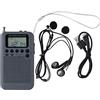 Elprico Portatile Radio Pocket Mini 2 Bande 8UV Stereo Digital Tuning Radio LCD per Escursionismo Jogging(Grigio)