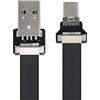 NFHK USB 2.0 Type-A Male to USB-C Type-C Male Data Flat Slim FPC Cable for FPV & Disk & Phone 20CM