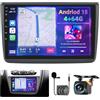 Hikity 2G+64G Android Autoradio per Seat Altea 2004-2016 (Guida a Sinistra) con Wireless Carplay Android Auto 9Pollici Car Radio Stereo con GPS Navi WiFi DSP FM RDS Bluetooth Telecamera Posteriore