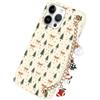 Yoedge Natale Cover con Cordino per iPhone 15 Pro Max 6,7, Natalizia Custodia con Laccio Tracolla Aesthetic Natalizie Albero di Natale Disegni, Silicone TPU Corda Protettiva Natalizie Case, Beige