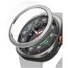 Ringke Bezel Styling & Glass Compatibile con Cover Samsung Galaxy Watch Ultra 47mm, (Combo) Ghiera Anti Graffio Stainless Steel Adesivo Accessorio con Protezione Dello Schermo - 47-03 (ST) Silver