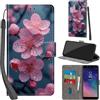 PHINIENLAND Cover per Samsung Galaxy A6 2018 custodia portafoglio Fiori | 3 scomparti carte, 1 tasca banconote, Chiusura magnetica, Supporto, Pelle PU flip cover per Samsung A6 2018