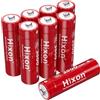 Hixon Batteria ricaricabile al litio AA, nuova funzione di promemoria a bassa tensione, 3500 mWh 1,5 V costante, 8 batterie AA ricaricabili a lunga durata da 1,5 V