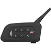 SolaMr V4 PLUS Interfono Moto Coppia, Bluetooth 5.1 Interfono Casco, Interphone Moto con Riduzione del Rumore CVC, Radio FM e Intercomunicazione a 4 vie per una Distanza di Fino a 1500 m - 1PACK