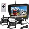 xinyida Sistema di telecamera di retromarcia digitale wireless, monitor AHD da 7 pollici con schermo diviso con impermeabilità IP69, telecamera per retromarcia IR visione notturna doppia telecamera posteriore