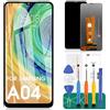 SRJTEK Ricambio per Samsung Galaxy A04 LCD Digitizer per SM-A045F SM-A045F/DS Display LCD Touch Screen Full Assembly parti di riparazione in nero (senza cornice)