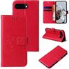 LBH Custodia per Google Pixel 9a Case Custodia per cellulare con motivo a farfalla, fiori e funzione leggio, magnetica, protezione completa a 360°, colore: rosso