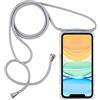 PuYu Zhe Cover Trasparente con Cordino compatibile con Samsung Galaxy A50/A50S/A30S Custodia, Case in Clear Silicone,Necklace Regolabile Cellulare Custodia Collana-Grigio