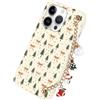 Yoedge Natale Cover con Cordino per iPhone 14 Pro 6,1, Natalizia Custodia con Laccio Tracolla Aesthetic Natalizie Albero di Natale Disegni, Silicone TPU Corda Protettiva Natalizie Case, Beige
