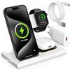Xwartre Stazione di ricarica 3 in 1 per Apple Watch 9 8 7 e iPhone 15 14 13 12 11 Pro Max AirPords, caricatore wireless induttivo, 15 W, per Apple con adattatore da 18 W