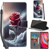 Haninsuze Cover per Xiaomi Redmi Note 8 Pro Custodia Cover Pelle Libro Portafoglio con Porta Carte Magnetica Protezione Antiurto Cuoio Flip Case Custodia Cover per Redmi Note 8 Pro, Rose