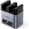 llano PD 20W EN-EL25 caricabatterie a doppio slot, caricatore rapido per Nikon Z50 II, Z50, Z30, ZFC, dissipazione del calore in lega di alluminio, con interfaccia USB-C, alluminio CNC, display LED