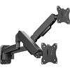 IMtKotW supporto a parete per monitor 2 monitor per schermi piatti e curvi da 17-32 pollici, 9 kg/braccio, regolabile in inclinazione/rotazione e ruotabile, VESA 75x75/100x100