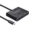 NFHK USB-C Type-C Bi-Direction Switch MST 1 to 2 Hub Support Video Data PD 8K@30hz 100W 10Gbps