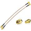 Eightwood RP-SMA Cavo Wifi Antenna adattatore RP-SMA Maschio a RP-SMA Femmina 8 pollici 20cm 2pcs per Wirelesse Router WiFi Trasmettitore AV Dlink compatible with Netgear Belkin