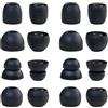 Kaiyzo 8 Paia Cuscinetti Cuffie Gommini Ricambio Silicone Gommini Auricolari Diametro 10 Mm, 12 Mm, 13 Mm, 14 Mm Nero