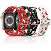 Neitra [3Pezzi] Cinturini Elastici per Apple Watch 38mm 40mm 41mm 42mm, Banda di Hylon Elastica e Morbida Sport intrecciato Watchband Polsino di Natale per iWatch Serie 9 8 7 6 5 4 SE (2023/2022)