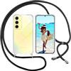 ISOI Cover con Cordino per Samsung Galaxy A35 5G, Custodia Trasparente con Collana Tracolla Laccio Collo Ultra Sottile Morbido TPU Silicone Antiurto AntiGraffio Antiscivolo Case, Nero