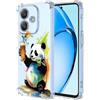 YUXING Cover Trasparente per Oppo A40 4G / A40m / A60 5G - Custodia Protettiva Sottile in TPU Morbido Antiurto con Carino Motivo Disegno Cool (Panda)