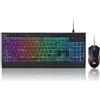 Redragon Combo tastiera e mouse da gioco S151, tastiera a membrana RGB cablata K525 con 104 tasti e mouse da gioco cablato M616 da 10000 DPI