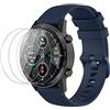 NOKOER Cinturini per Honor Magic Watch 2 46mm, [2 in 1] TPU Silicone Cinturino + 3 Pezzi Pellicola Protettiva, [Resistente all'Usura] [Traspirante] per Honor Magic Watch 2 46mm - Blu Scuro