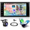 VECHTEL 6G 128G VECHTEL 7Autoradio 2 DIN Bluetooth per Toyota Hilux RAV4 Corolla Prado Land Cruiser Carplay Android Auto Wireless,Android 15,DSP EQ,Wifi GPS Navi,RDS/FM Radio con Retrocamera AHD