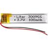 Liter energy battery Batteria 300955 LiPo 3.7V 100mAh 0.37Wh 1S 5C Liter Energy Battery per l'elettronica Ricaricabile Telefono Portatile Video Luce LED GPS - Non adatto per Radiocomando 59x9x3mm (100mAh|300955)