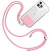 TBOC Cordino Catenella Laccio Strap Porta Cover [Rosa] con Toppa di Fissaggio [Rosa] per Telefono Cellulare da Collo - Tracolla Catenina con Cordini Accessori Telefoni Universale Laccetti
