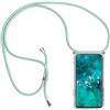 Paekear Custodia con Collana per Motorola Moto Edge 30 Neo, Cover Trasparente Morbido Silicone con Cordino Case con Laccio Tracolla [Antiurto] [AntiGraffio] [Antiscivolo] TPU Cover con Collana, Verde