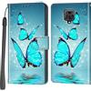 Haninsuze Cover per Xiaomi Redmi Note 9S / Note 9 Pro/Note 9 Pro Max, Custodia Interno TPU Antiurto Portafoglio con Disegni [schede Fessura] [Supporto Stand] Cover Libro in PU Pelle (farfalla)