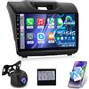 NHOPEEW 2G+64G Android Autoradio per ISUZU MU-X/D-MAX 2015-2018 - Senza fili Carplay e Android Auto - 9 pollici Android Stereo con WiFi EQ GPS Mirror Link FM RDS + AHD Telecamera posteriore&Mic