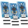 ARCELI Pro Micro Board con modulo chip 32u4, Micro Pro Mini 5 V/16 MHz, auto-aggiornatore USB di tipo C, schede madri compatibili con Arduino (3 pezzi)