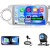 NHOPEEW 4+64G Android Autoradio per Toyota Yaris 2012-2017 con Wireless Carplay e Android Auto - Schermo incell da 9 pollici Supporto WiFi GPS Comandi al volante + Telecamera di retromarcia, Canbus