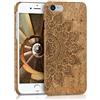 kwmobile Cover in sughero compatibile con Apple iPhone SE (2020/2022) / 8/7 - Backcover protettiva - Case protezione rigida smartphone - Sole marrone scuro/marrone chiaro