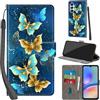 Haninsuze Cover per Samsung Galaxy A05s Custodia Cover Pelle Libro Portafoglio con Porta Carte Magnetica Protezione Antiurto Cuoio Flip Case Custodia Cover per Samsung A05s, farfalla dorata