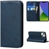 Cavor Cover Compatibile con iPhone 14 Plus,Flip Portafoglio Custodia in Pelle,[3 Porta Carte][Magnetica][Supporto Stand],Cover Libro Custodia Compatibile con iPhone 14 Plus - Blu