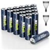 MXBatt AA Batterie Ricaricabile Litio USB C 1.5V 3400mWh ad Alta Capacità, Pile AA Ricaricabili al Litio 20 Pack con Cavo Porta USB C 1500 Cicli