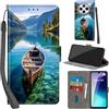 Haninsuze Cover per Xiaomi Redmi 14C / Poco C75 Custodia Cover Pelle Libro Portafoglio con Porta Carte Magnetica Protezione Antiurto Cuoio Flip Case Custodia, barca