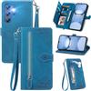 MOJIA Custodia Portafoglio per Doogee Note 56X / Note 56X Pro, Pelle PU Flip Cover per Telefono con Guscio Interno in TPU, Multifunzione Porta Carte con Cinturino Polso. Blu
